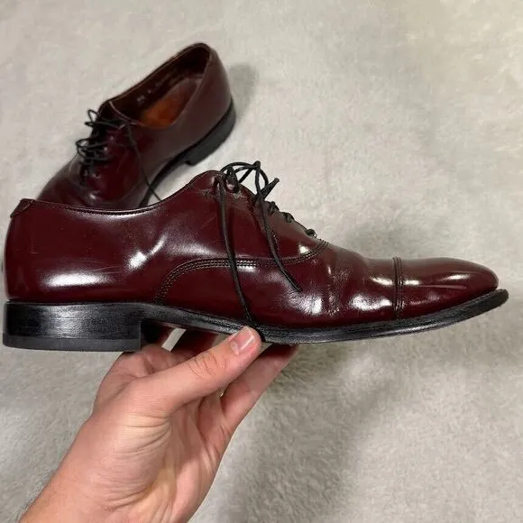 Allen Edmonds Park Avenue Men 9.5 B Mahogany Leather Cap Toe Oxford Shoes Preppy