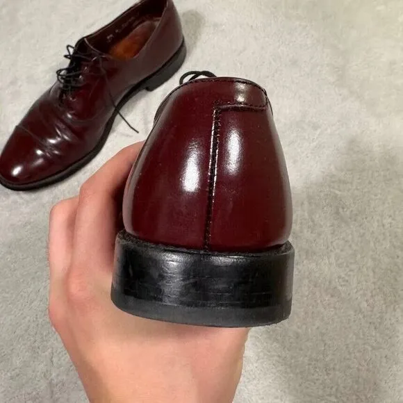Allen Edmonds Park Avenue Men 9.5 B Mahogany Leather Cap Toe Oxford Shoes Preppy