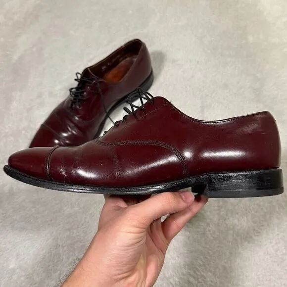 Allen Edmonds Park Avenue Men 9.5 B Mahogany Leather Cap Toe Oxford Shoes Preppy
