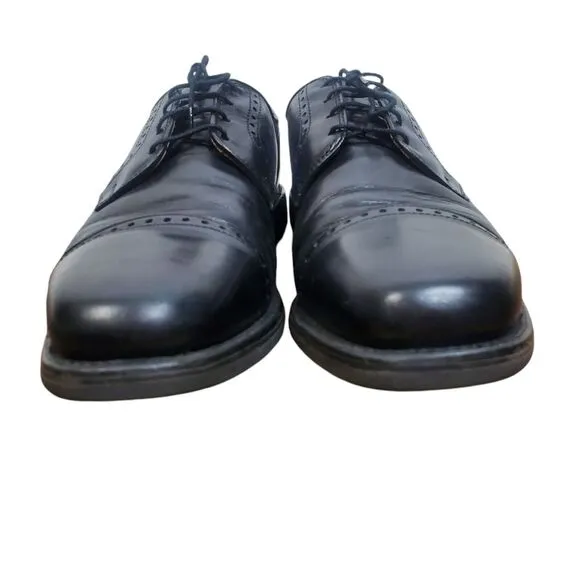 Allen Edmonds Perry Oxford Dress Shoes Mens 10.5 D Black Cap Toe Brogue