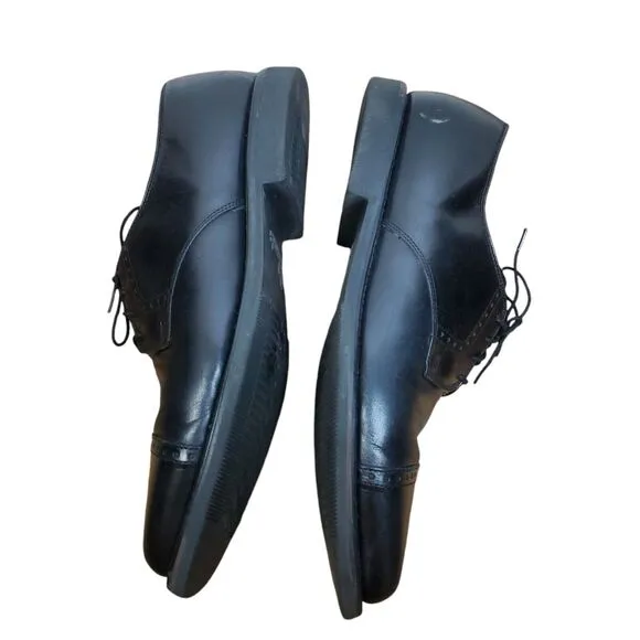Allen Edmonds Perry Oxford Dress Shoes Mens 10.5 D Black Cap Toe Brogue