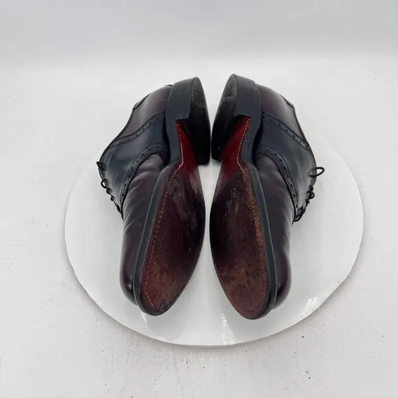 Allen Edmonds Polo Men Size 9.5A Black Cherry Brogue Plain Toe Oxford Dress Shoe