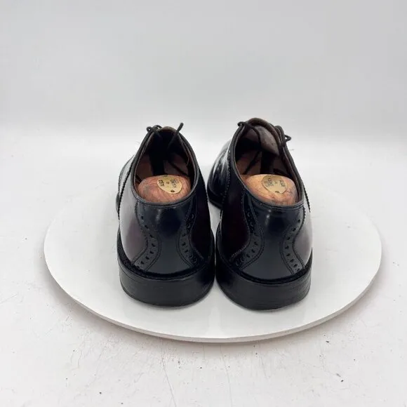 Allen Edmonds Polo Men Size 9.5A Black Cherry Brogue Plain Toe Oxford Dress Shoe