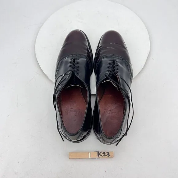 Allen Edmonds Polo Men Size 9.5A Black Cherry Brogue Plain Toe Oxford Dress Shoe