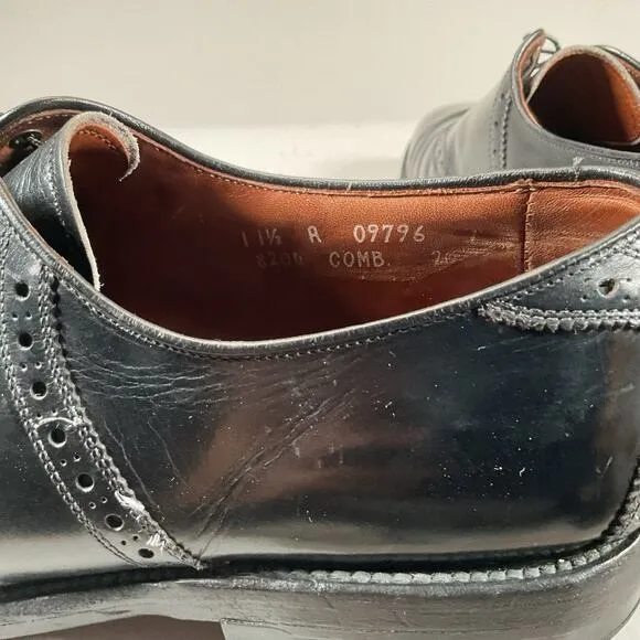 Allen Edmonds Polo Men’s Size 11.5 A Black Leather Saddle Oxford Dress Shoes EUC