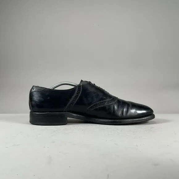 Allen Edmonds Polo Men’s Size 11.5 A Black Leather Saddle Oxford Dress Shoes EUC