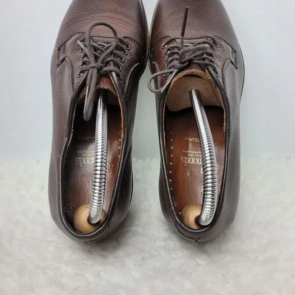 Allen Edmonds San Marco Mens 8 Dark Brown Pebbled Leather Dress Shoes 5722