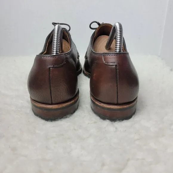 Allen Edmonds San Marco Mens 8 Dark Brown Pebbled Leather Dress Shoes 5722