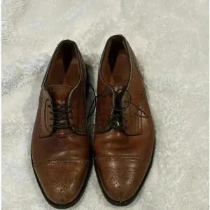 Allen‎ Edmonds Sanford Oxford Dress Shoes Cognac Brown Men's 8.5 E 5347 Cap Toe