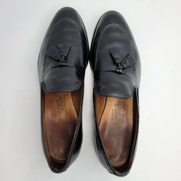 Allen Edmonds Saratoga 8703 Black Leather Loafers Men's Dress Shoes US Size 12A