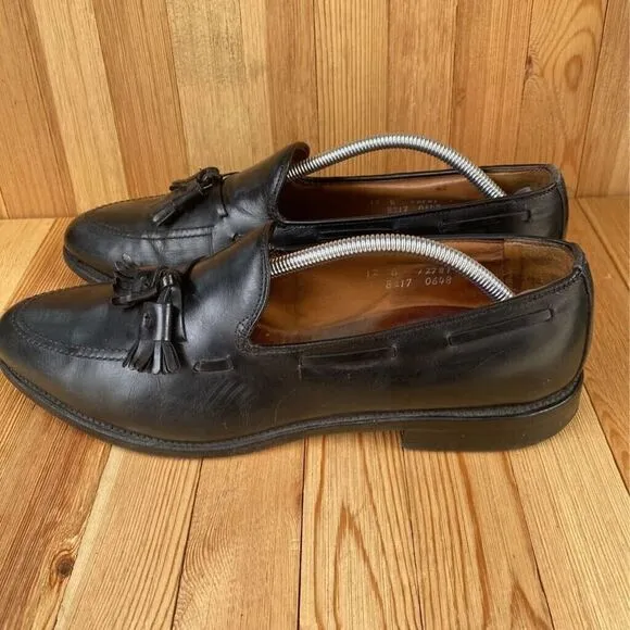 Allen Edmonds Shoes Men 12 B Narrow Grayson Loafer Dress Black Tasseled USA