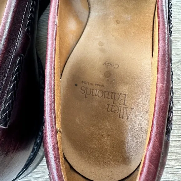 Allen Edmonds Shoes Mens 10 C Cody Tassel Narrow Loafers Chili Made in USA