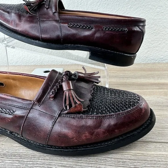 Allen Edmonds Shoes Mens 10 C Cody Tassel Narrow Loafers Chili Made in USA