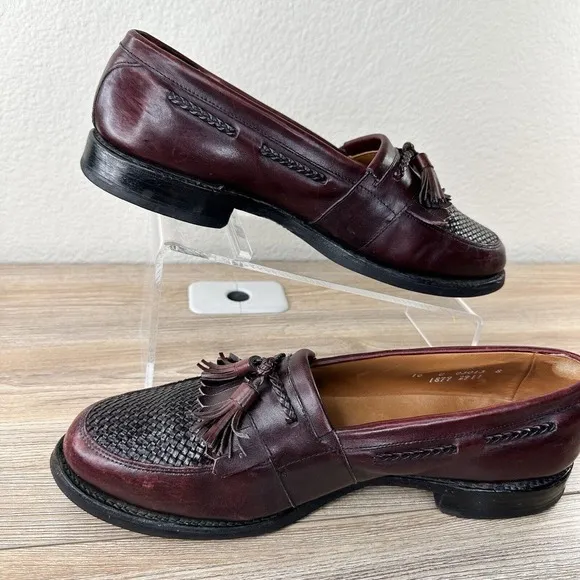 Allen Edmonds Shoes Mens 10 C Cody Tassel Narrow Loafers Chili Made in USA