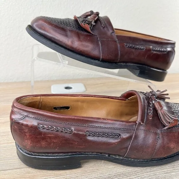 Allen Edmonds Shoes Mens 10 C Cody Tassel Narrow Loafers Chili Made in USA