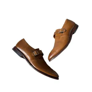 Allen Edmonds Shoes Mens 14 Plymouth Brown Leather Single Monk Strap Dress