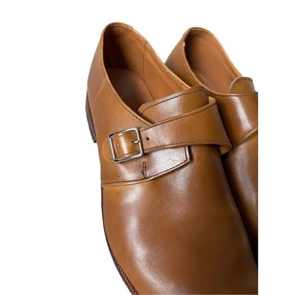 Allen Edmonds Shoes Mens 14 Plymouth Brown Leather Single Monk Strap Dress