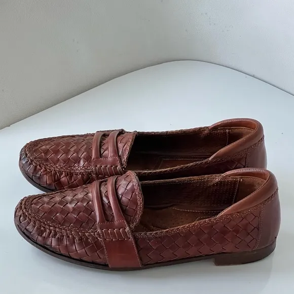Allen Edmonds St. Croix Brown Woven Loafer Shoes Size 10.5 D