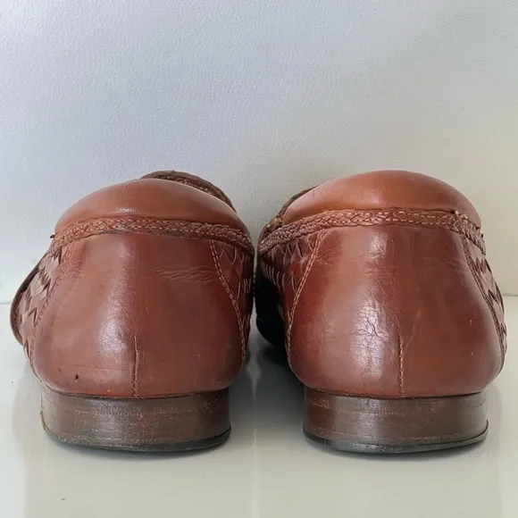 Allen Edmonds St. Croix Brown Woven Loafer Shoes Size 10.5 D