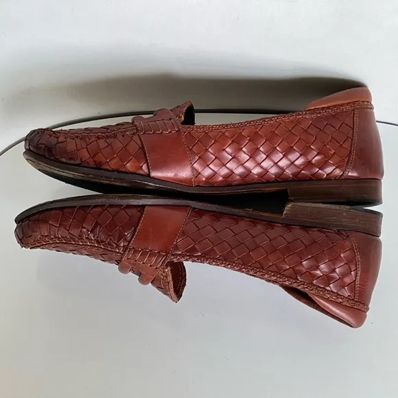 Allen Edmonds St. Croix Brown Woven Loafer Shoes Size 10.5 D