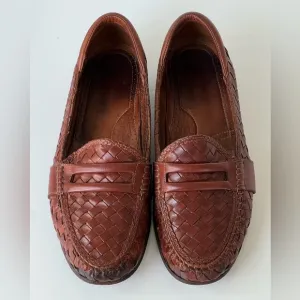 Allen Edmonds St. Croix Brown Woven Loafer Shoes Size 10.5 D