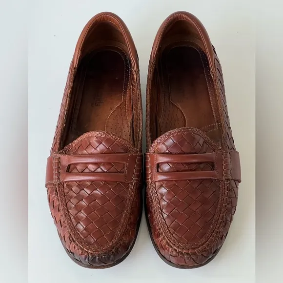 Allen Edmonds St. Croix Brown Woven Loafer Shoes Size 10.5 D