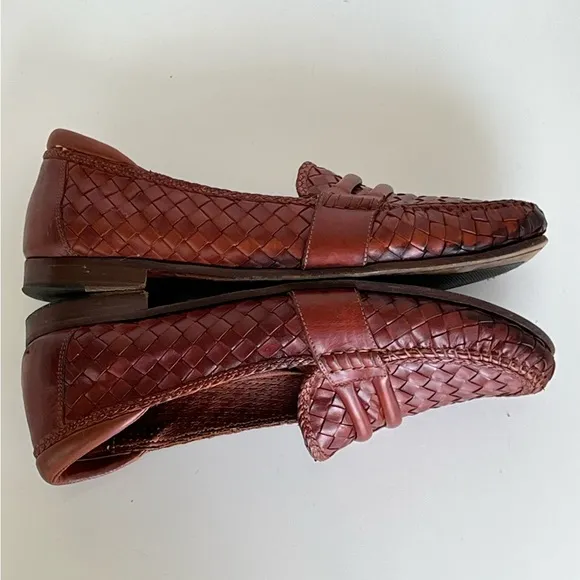 Allen Edmonds St. Croix Brown Woven Loafer Shoes Size 10.5 D