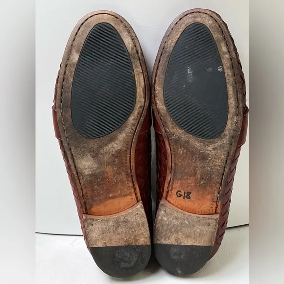 Allen Edmonds St. Croix Brown Woven Loafer Shoes Size 10.5 D