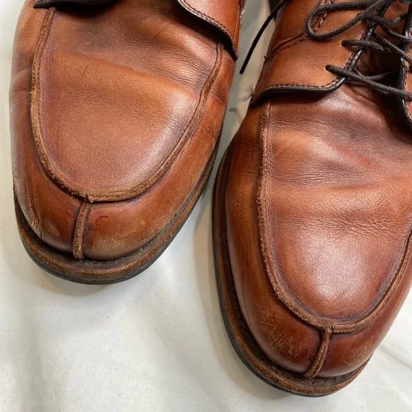 Allen Edmonds Stockbridge Walnut Tan Calf Leather Split Toe Dress Shoes 11D.