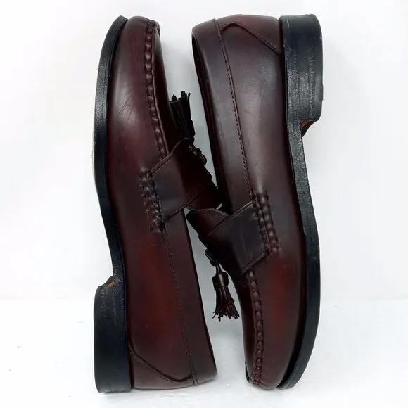 Allen Edmonds Stowe Tassel Burgundy Oxblood Slip On Loafers Shoes - Men's Size 8