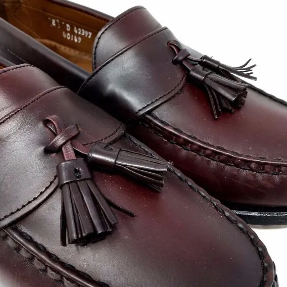Allen Edmonds Stowe Tassel Burgundy Oxblood Slip On Loafers Shoes - Men's Size 8