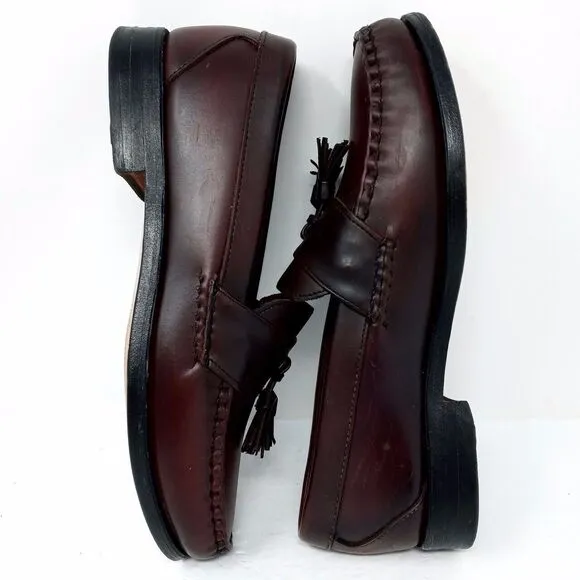 Allen Edmonds Stowe Tassel Burgundy Oxblood Slip On Loafers Shoes - Men's Size 8