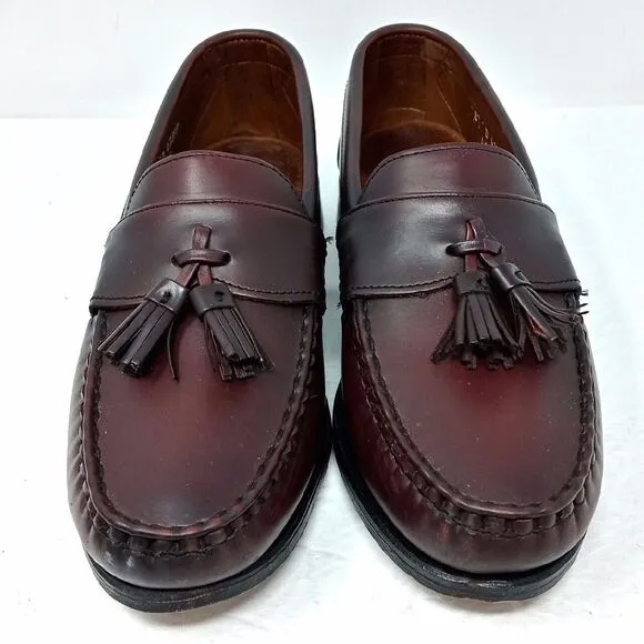 Allen Edmonds Stowe Tassel Burgundy Oxblood Slip On Loafers Shoes - Men's Size 8