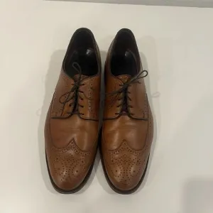 Allen Edmonds Stuttgart Walnut Brown Wingtip Derby Oxford Dress Shoes 14D