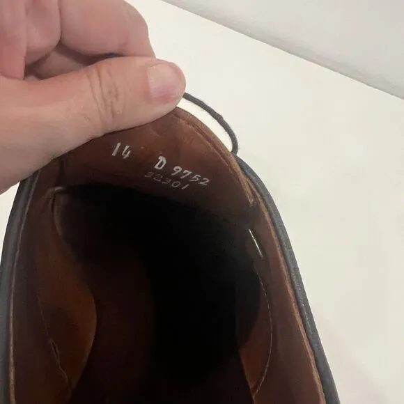 Allen Edmonds Stuttgart Walnut Brown Wingtip Derby Oxford Dress Shoes 14D