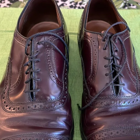 Allen Edmonds Sz13 Oxford Dress Shoes with Brogue Detailing in Oxblood