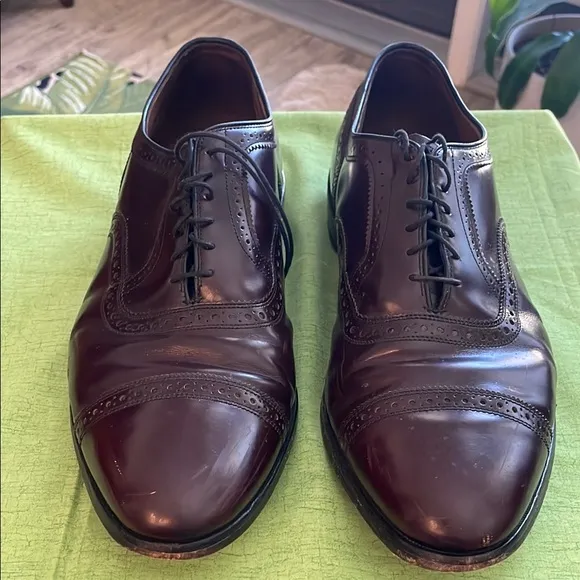 Allen Edmonds Sz13 Oxford Dress Shoes with Brogue Detailing in Oxblood