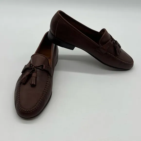 Allen Edmonds Urbino Mens Sz 8.5D Tassel Loafers Black Leather Italy Dress Shoes