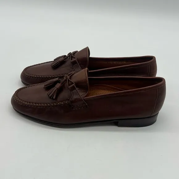 Allen Edmonds Urbino Mens Sz 8.5D Tassel Loafers Black Leather Italy Dress Shoes