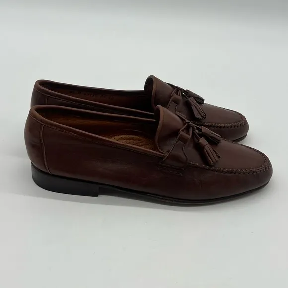 Allen Edmonds Urbino Mens Sz 8.5D Tassel Loafers Black Leather Italy Dress Shoes