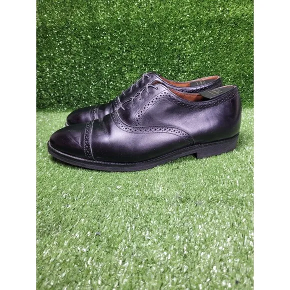 Allen Edmonds Van Ness Black Leather Oxford Cap Toe Brogue‎ Mens Size 10 EEE