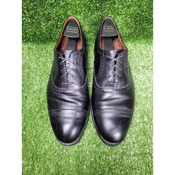 Allen Edmonds Van Ness Black Leather Oxford Cap Toe Brogue‎ Mens Size 10 EEE