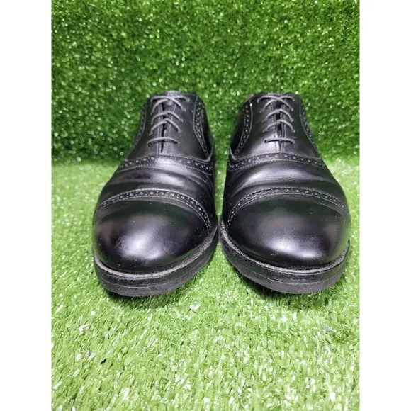 Allen Edmonds Van Ness Black Leather Oxford Cap Toe Brogue‎ Mens Size 10 EEE
