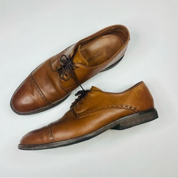 Allen Edmonds Walnut Broadview Cap Toe Derby Dress Shoes 12