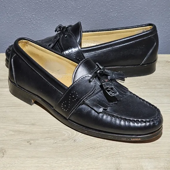 Allen Edmonds Waterville Mens Size 10 B Kiltie Tassel Loafers Shoes Black USA