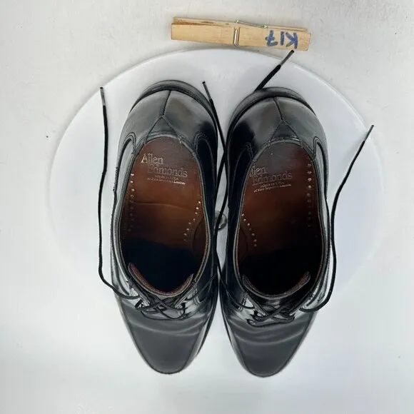 Allen Edmonds Watson Men Size 8.5D Black Leather Split Toe Derby Dress Shoes