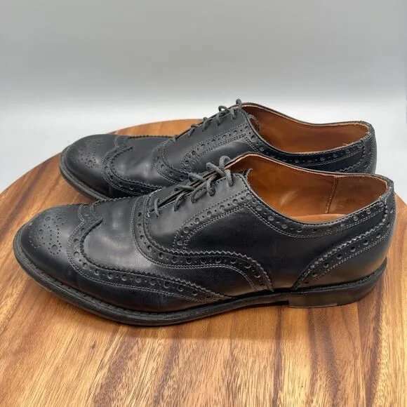 Allen Edmonds WHITNEY Oxford Shoes Mens Size 10.5 D Wing Tip Dress Black USA