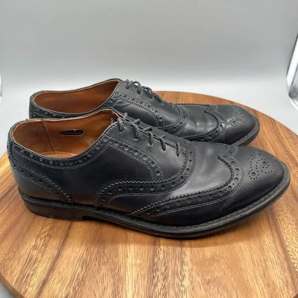 Allen Edmonds WHITNEY Oxford Shoes Mens Size 10.5 D Wing Tip Dress Black USA