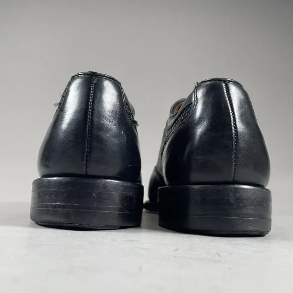 Allen Edmonds Winhall Men’s 10.5 D Black Woven Leather Cap Toe Oxford Dress Shoe
