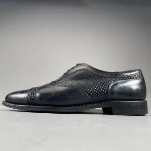 Allen Edmonds Winhall Men’s 10.5 D Black Woven Leather Cap Toe Oxford Dress Shoe